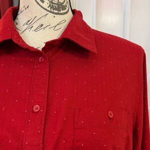 St John’s Bay Long Sleeves Polka Dots Button Down Shirt